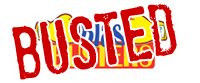 the bias busters logo with a rubber stamp-effect font over the top which says BUSTED.